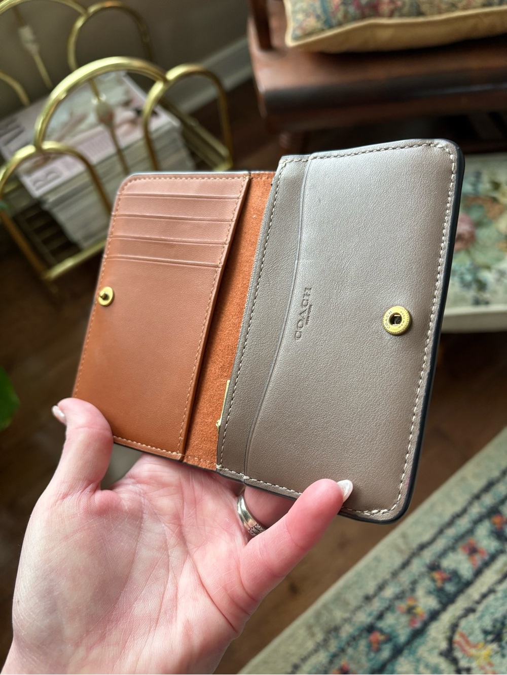 Coach Taupe Slim Wallet - Picture 7 of 9